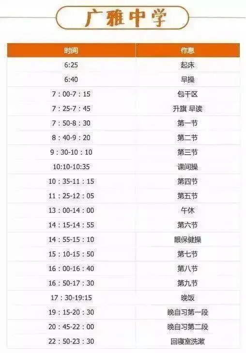 全国8所知名中学的作息时间表出炉，咱不拼智商，就拼时间管理！(图9)