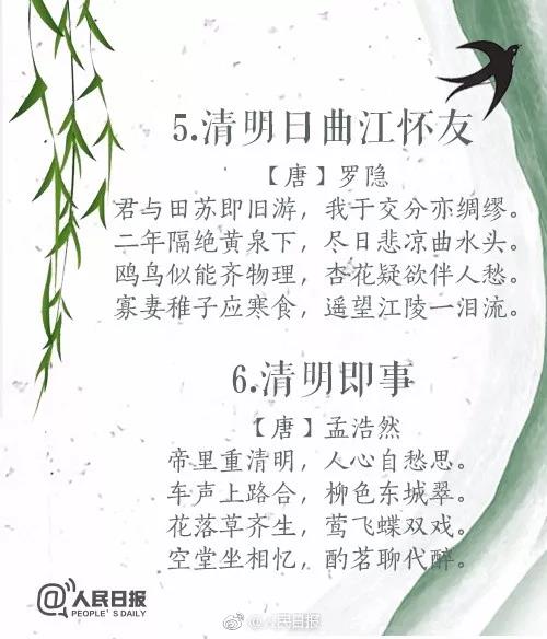 你只会 “清明时节雨纷纷” ?这20首清明诗词,每一篇都是经典!(图4) 你只会 “清明时节雨纷纷” ?这20首清明诗词,每一篇都是经典!(图4)