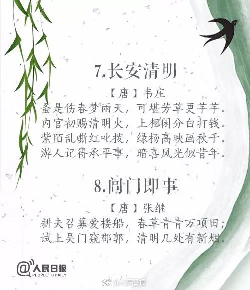 你只会 “清明时节雨纷纷” ?这20首清明诗词,每一篇都是经典!(图5) 你只会 “清明时节雨纷纷” ?这20首清明诗词,每一篇都是经典!(图5)