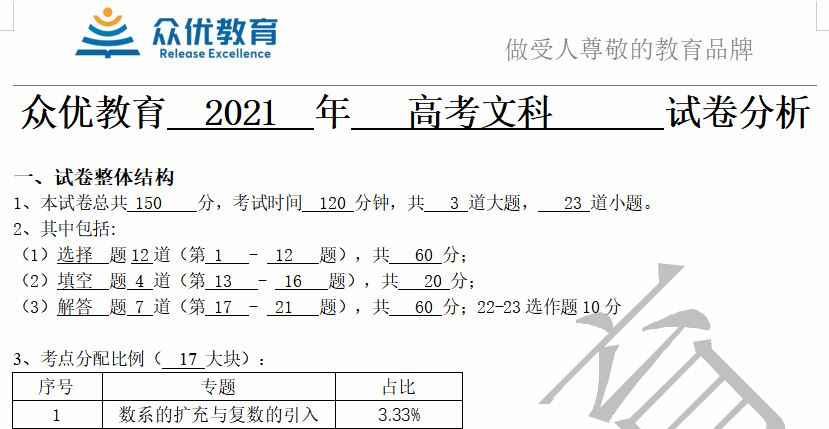 众优教育：2021年河南高考真题-全国乙卷4科试卷分析来了！快收藏！(图8)