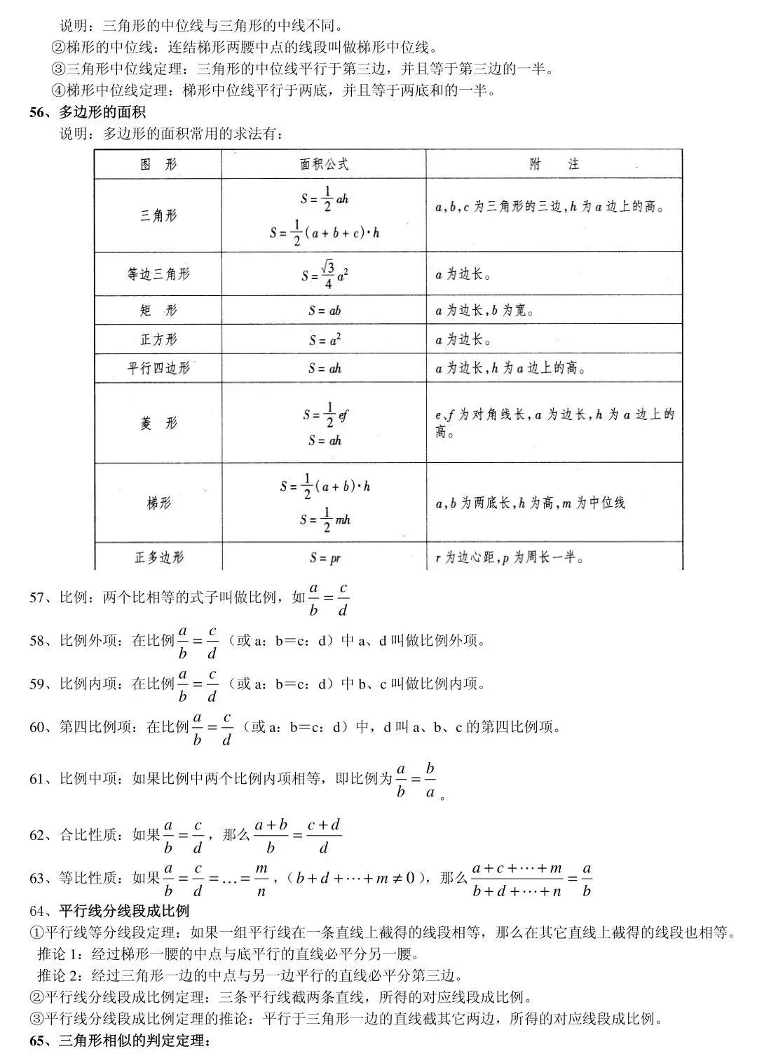 【初中数学】85条基础知识点总结，总有你需要的那一点！(图10)