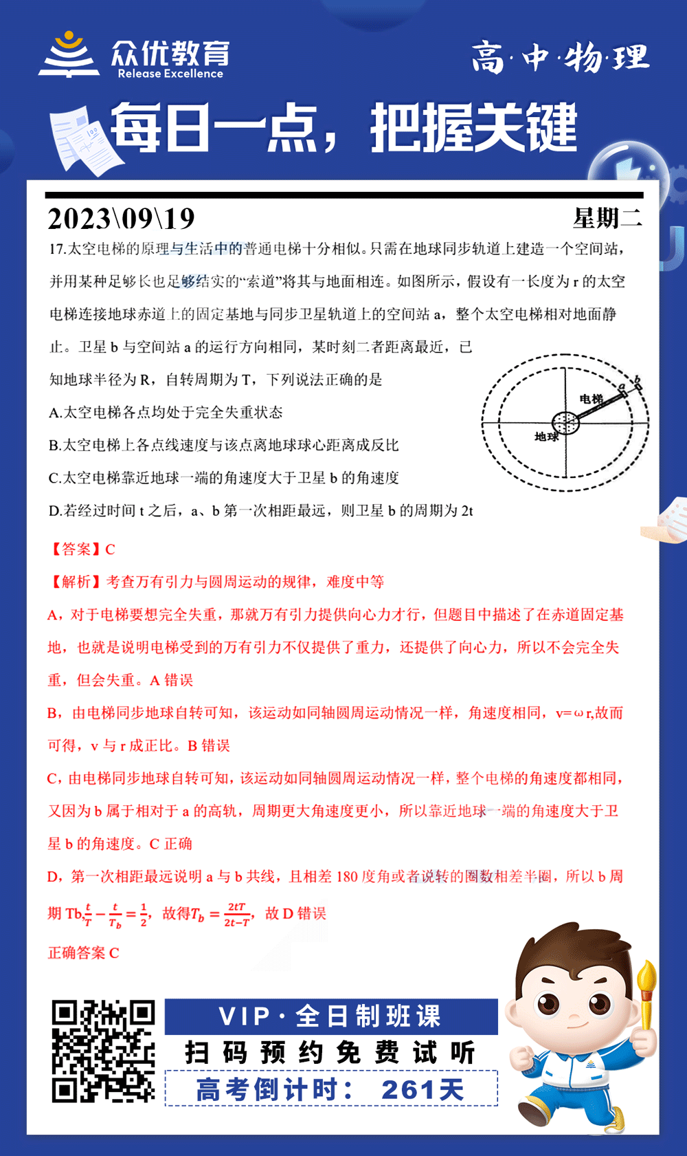 【高中物理 · 每日一练】：考查万有引力与圆周运动的规律(图1)
