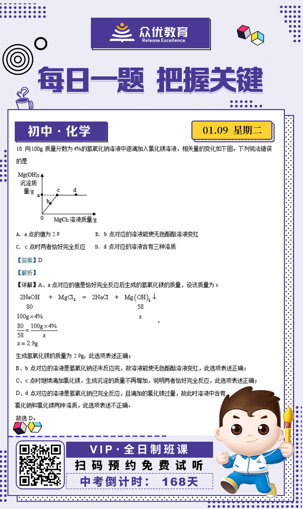 【初中化学 · 每日一练】：考查化学反应图像分析(图1)